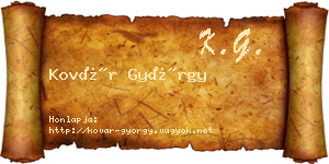 Kovár György névjegykártya